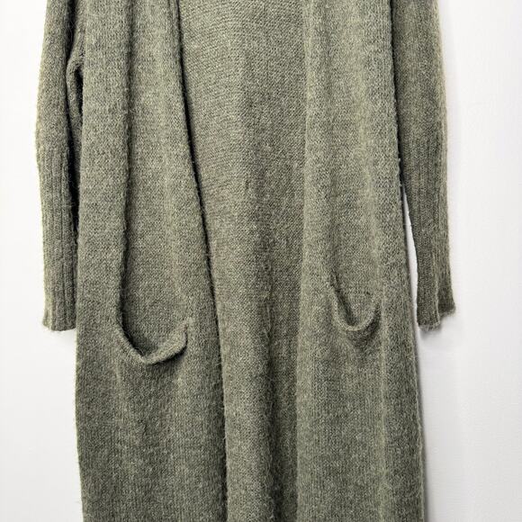 Free People Santa Cruz Long Alpaca Blend Cardigan Olive Green XS - Picture 4 of 9